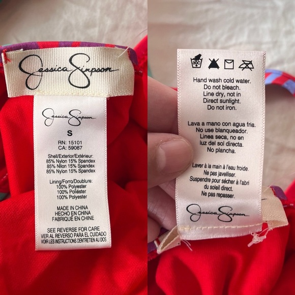 NWOT Jessica Simpson Tropical Print Ruffle Strap One-Piece Swimsuit S - Picture 11 of 15